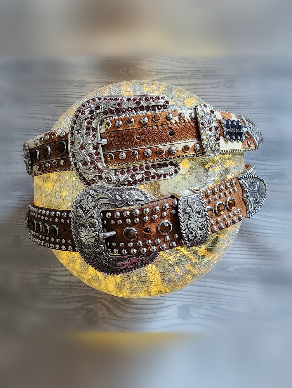 Vintage WB Atlas Bling Western Belt Bundle Y2k Country Leather Rhinestone